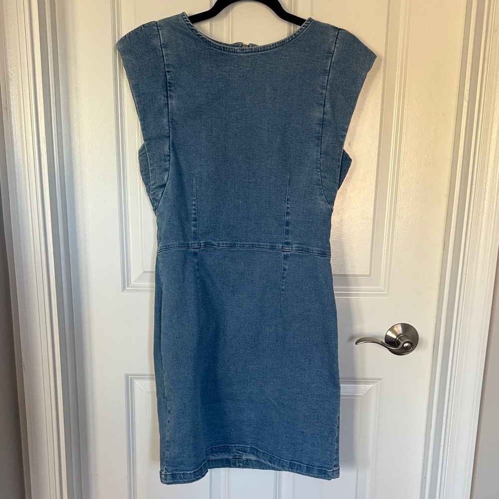 Casual Blue Denim Mini Dress